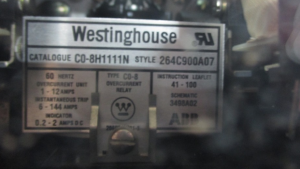 WESTINGHOUSE CO8H1111N STYLE 264C900A07 NP