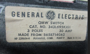 GE QMW 343L695KJG1 30A