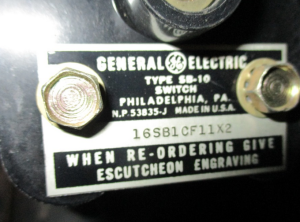 GE SB10 Voltmeter Switch 16SB1CF11x2 np