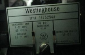 Westinghouse CO-7 Overcurrent Relay Style 1875254A np